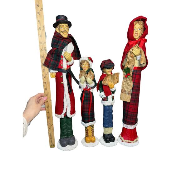 Vintage Victorian Christmas Carolers‎ Festive Family Figurines Tall Skinny Resin - Picture 15 of 16